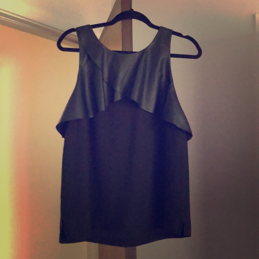 Black Leather Tank Top * TROUVÉ *